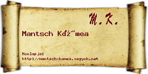 Mantsch Kámea névjegykártya